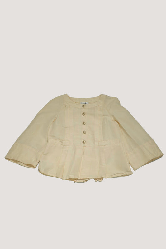 Chanel Beige Collarless Jacket