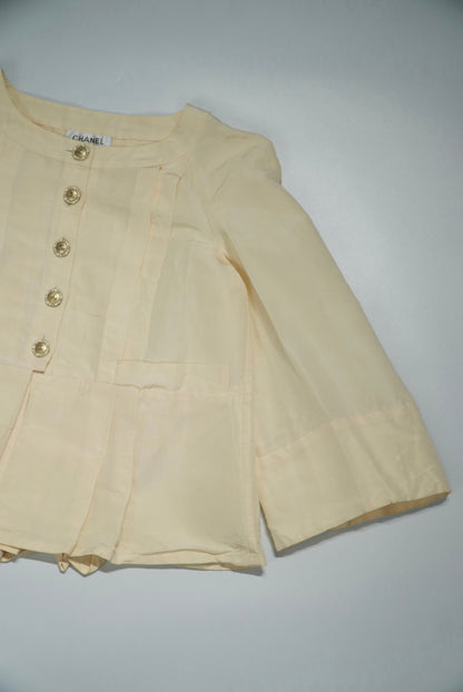 Chanel Beige Collarless Jacket