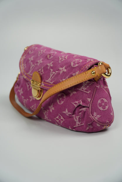 Louis Vuitton Fucsia Denim Monogram Mini Pleaty Bag