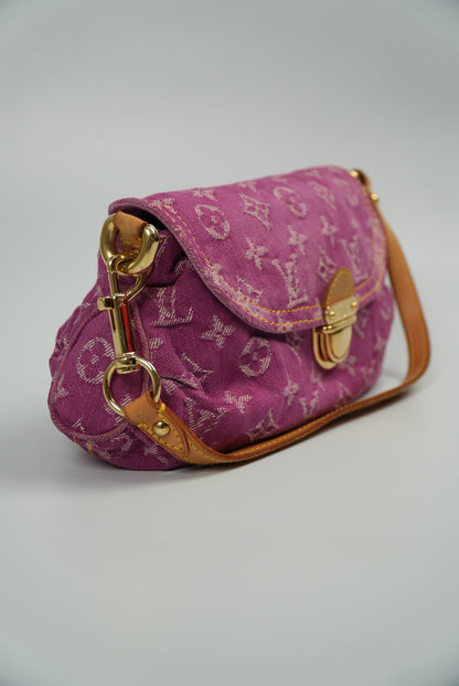 Louis Vuitton Fucsia Denim Monogram Mini Pleaty Bag