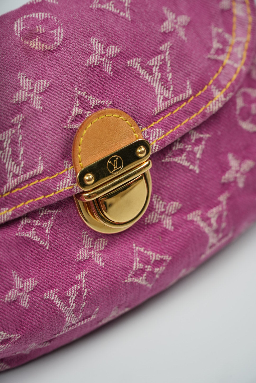 Louis Vuitton Fucsia Denim Monogram Mini Pleaty Bag