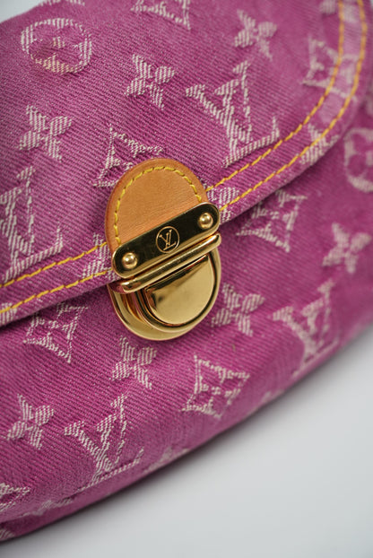 Louis Vuitton Fucsia Denim Monogram Mini Pleaty Bag