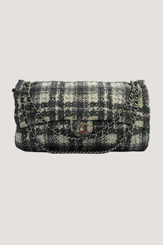 Chanel Nylon Tweed Print Flap Bag