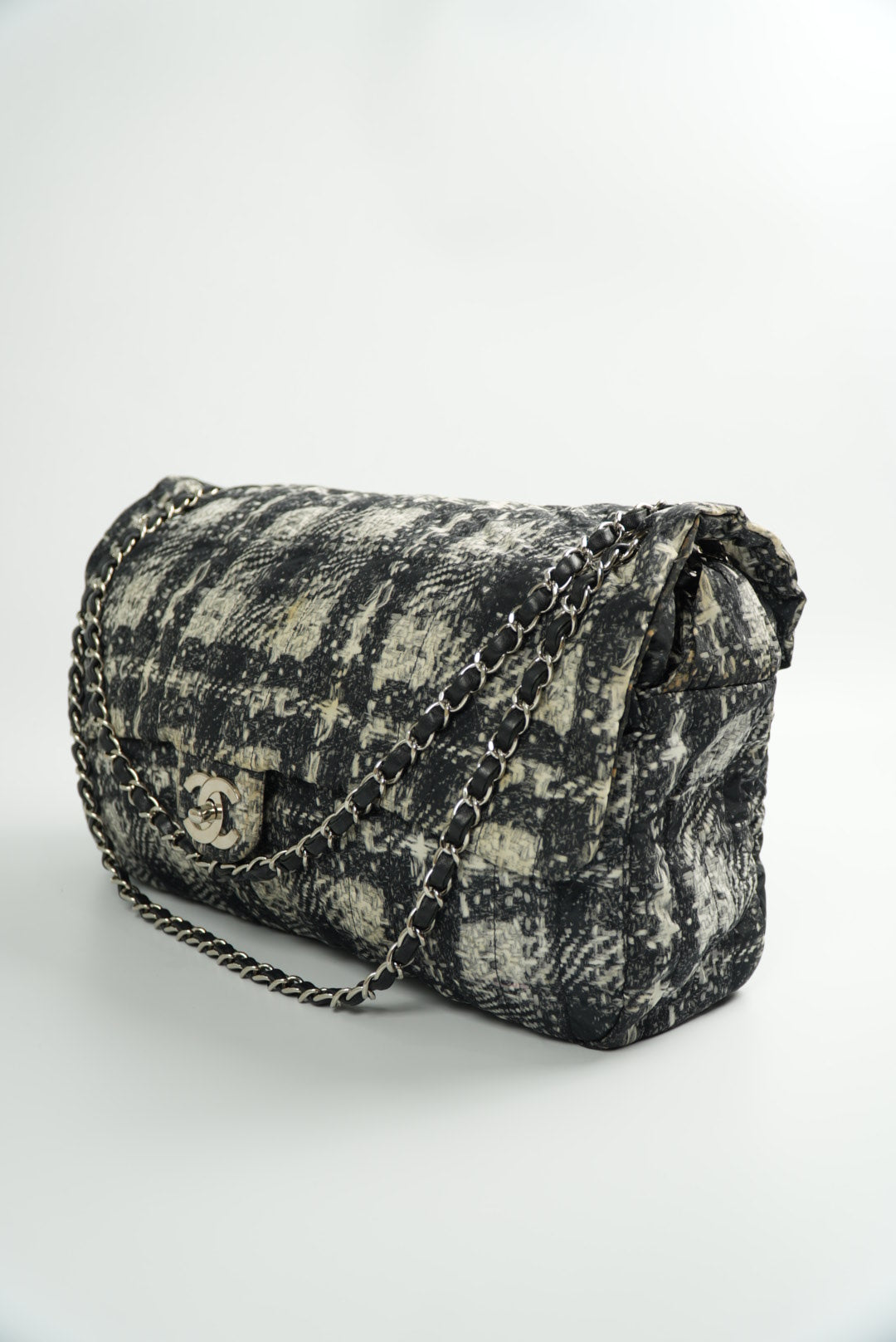 Chanel Nylon Tweed Print Flap Bag