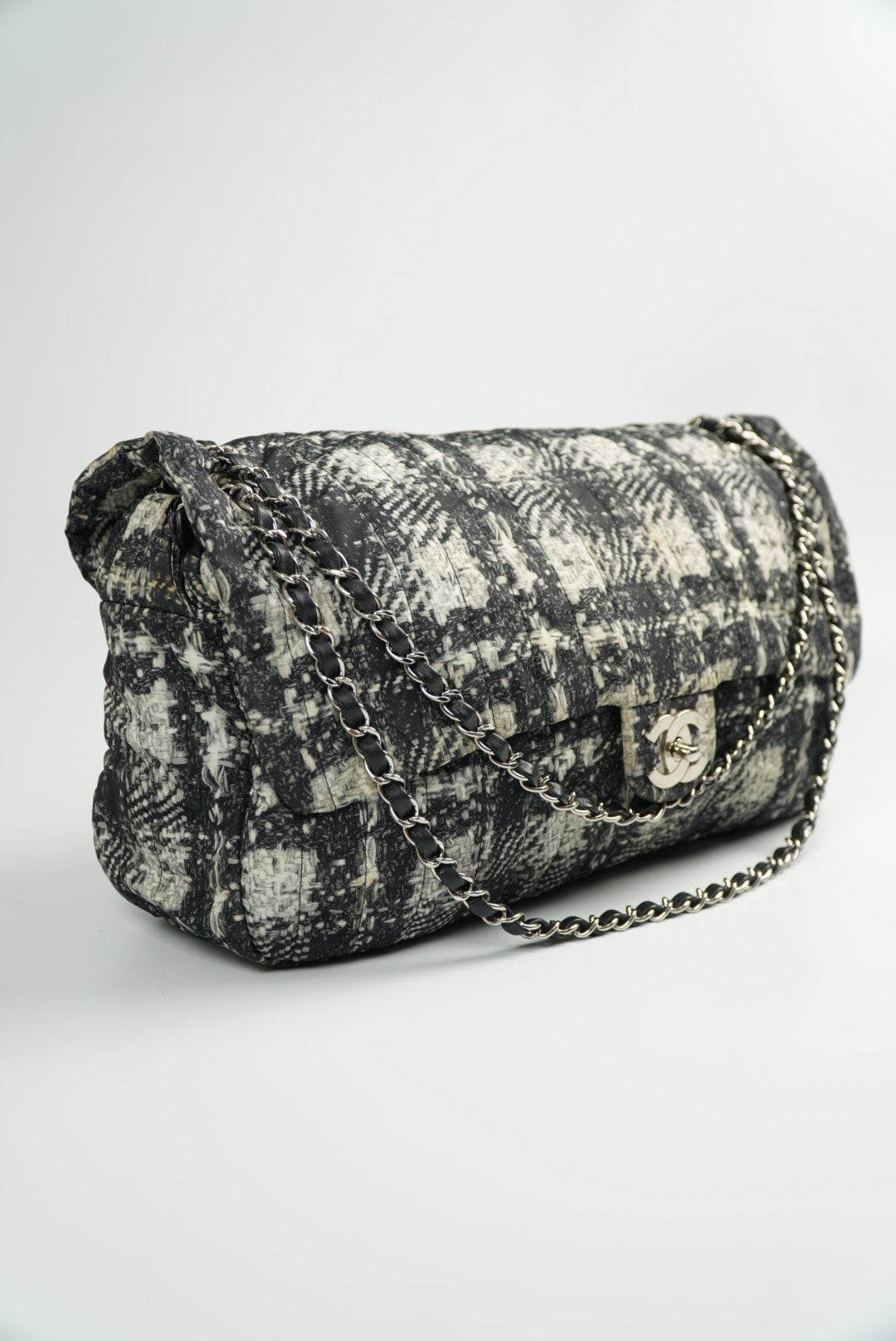 Chanel Nylon Tweed Print Flap Bag