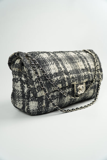 Chanel Nylon Tweed Print Flap Bag