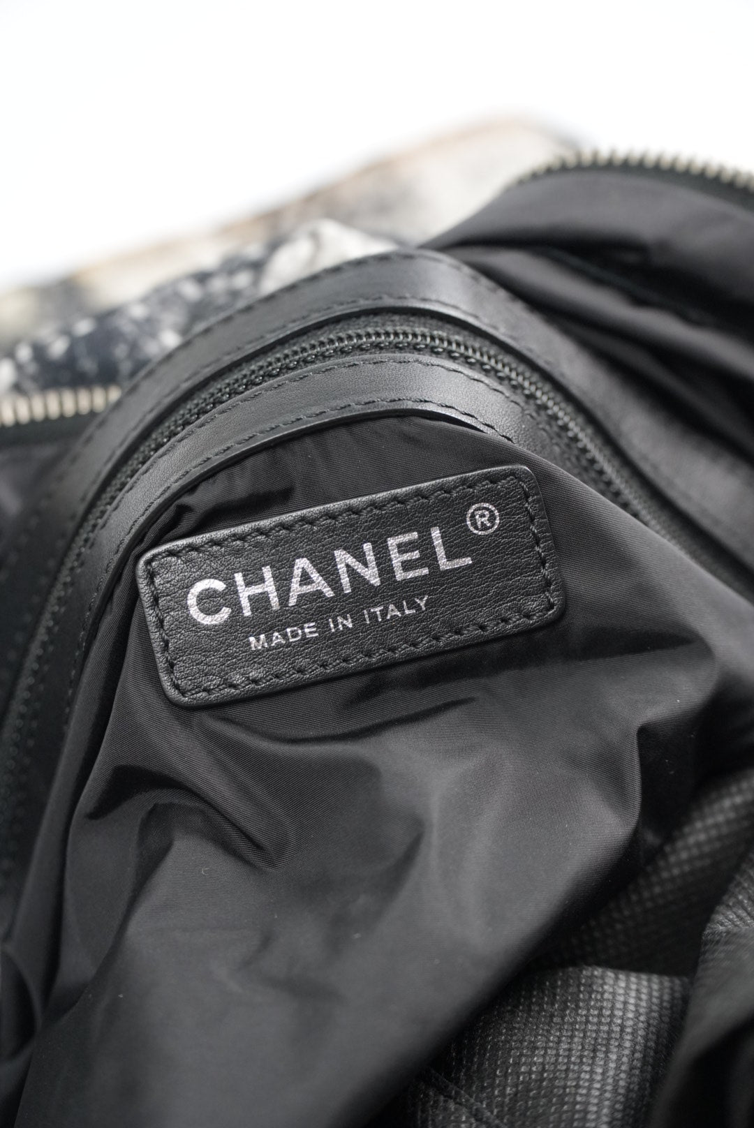 Chanel Nylon Tweed Print Flap Bag