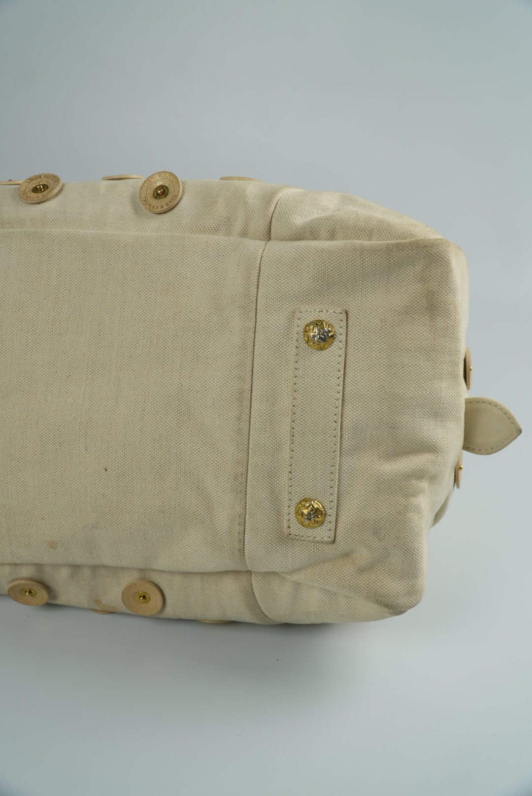 Louis Vuitton Beige Canvas Bowly Polka Dot Panama Bag