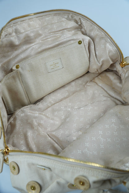 Louis Vuitton Beige Canvas Bowly Polka Dot Panama Bag