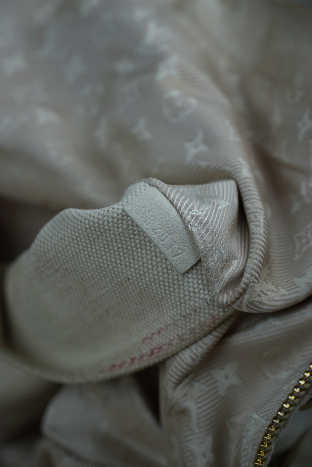 Louis Vuitton Beige Canvas Bowly Polka Dot Panama Bag