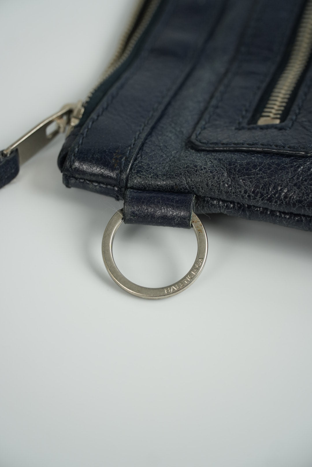Balenciaga Blue Motorcross Classic Clip Clutch