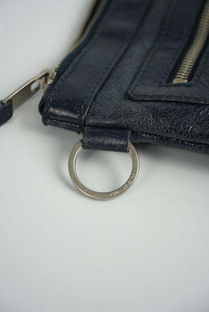Balenciaga Blue Motorcross Classic Clip Clutch