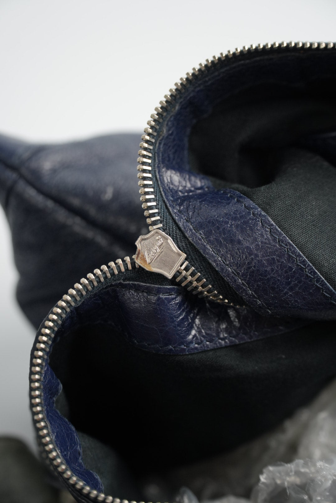 Balenciaga Blue Motorcross Classic Clip Clutch