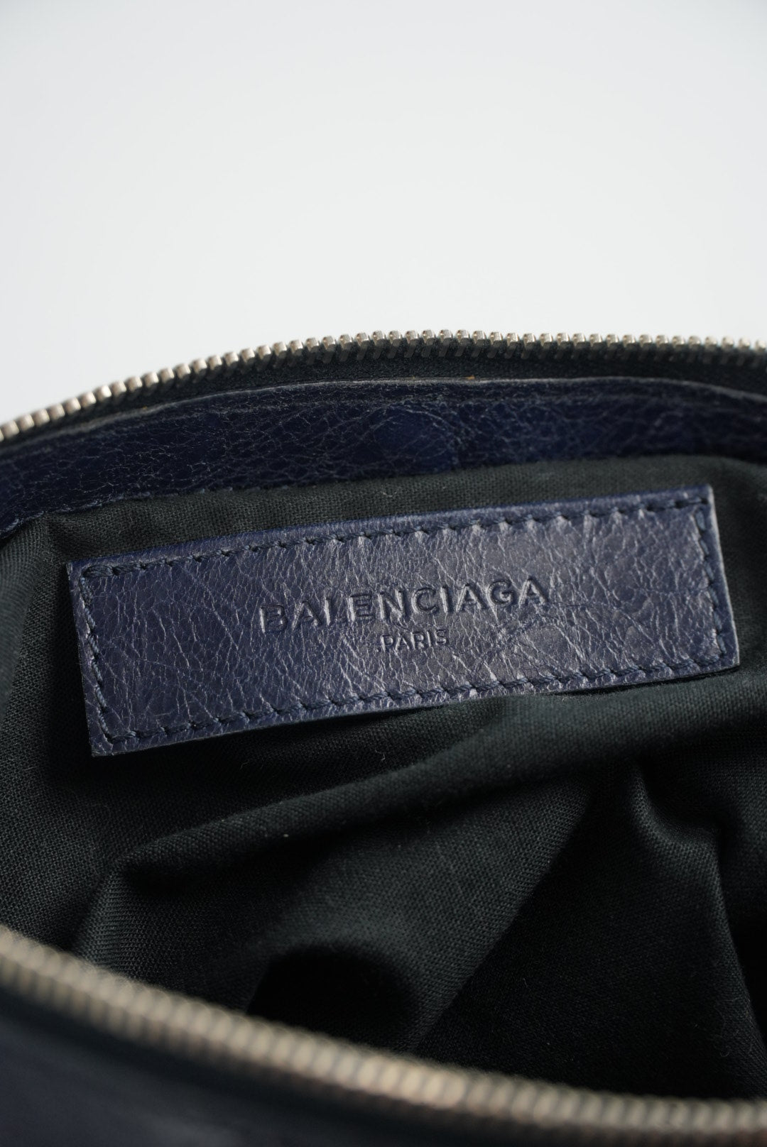 Balenciaga Blue Motorcross Classic Clip Clutch
