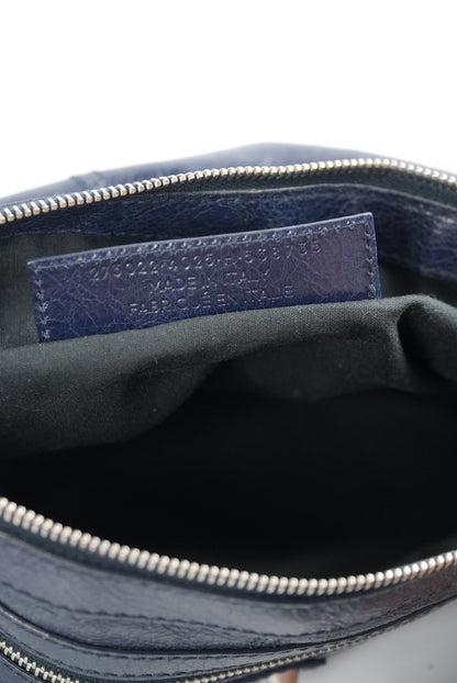 Balenciaga Blue Motorcross Classic Clip Clutch
