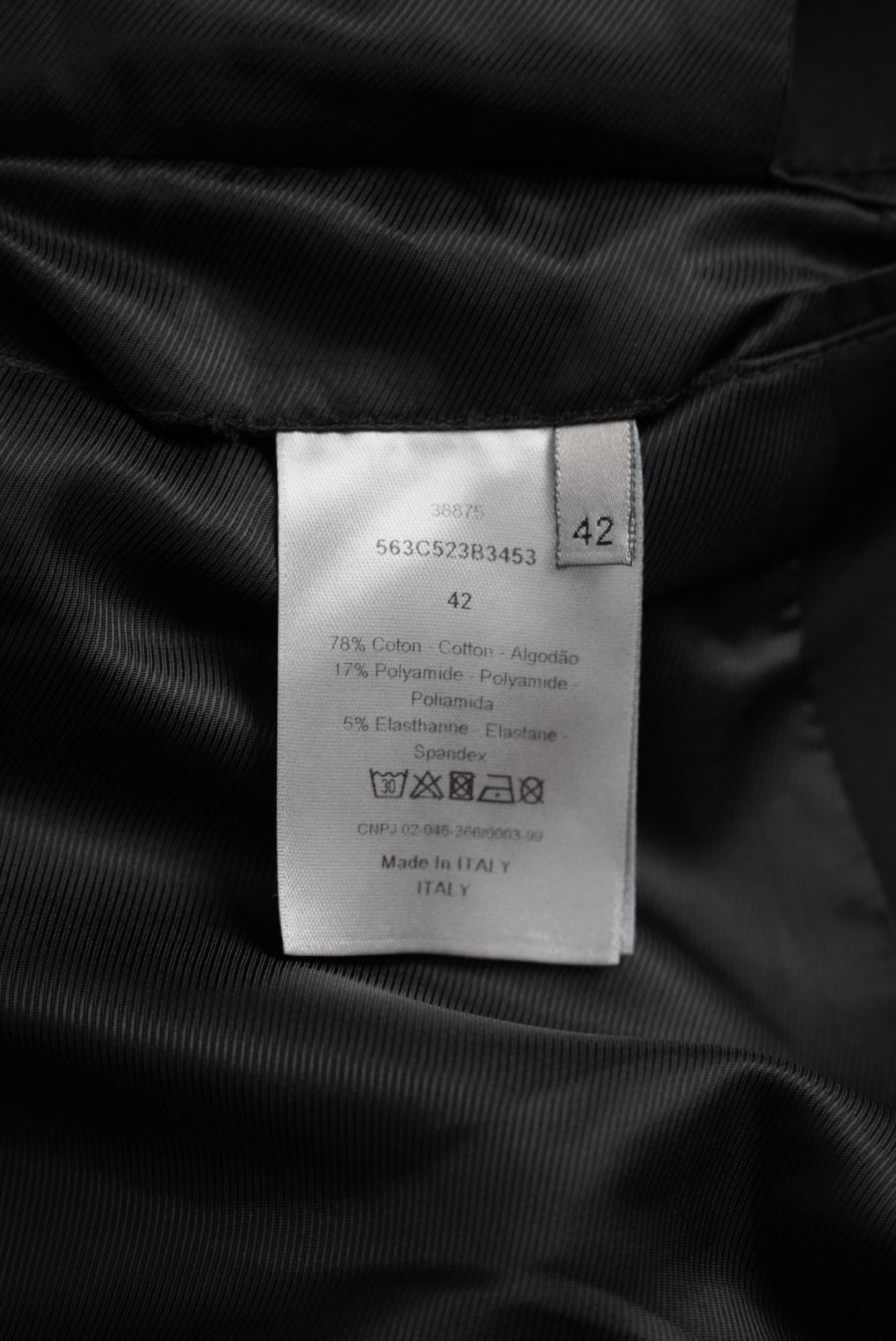 Dior Zippered Black Single Suit