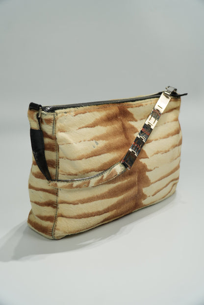 Fendi Baguette Pony-hair Style Calfskin Horse Print