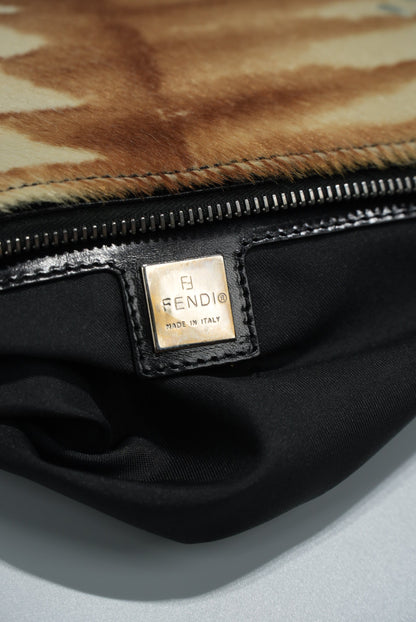Fendi Baguette Pony-hair Style Calfskin Horse Print