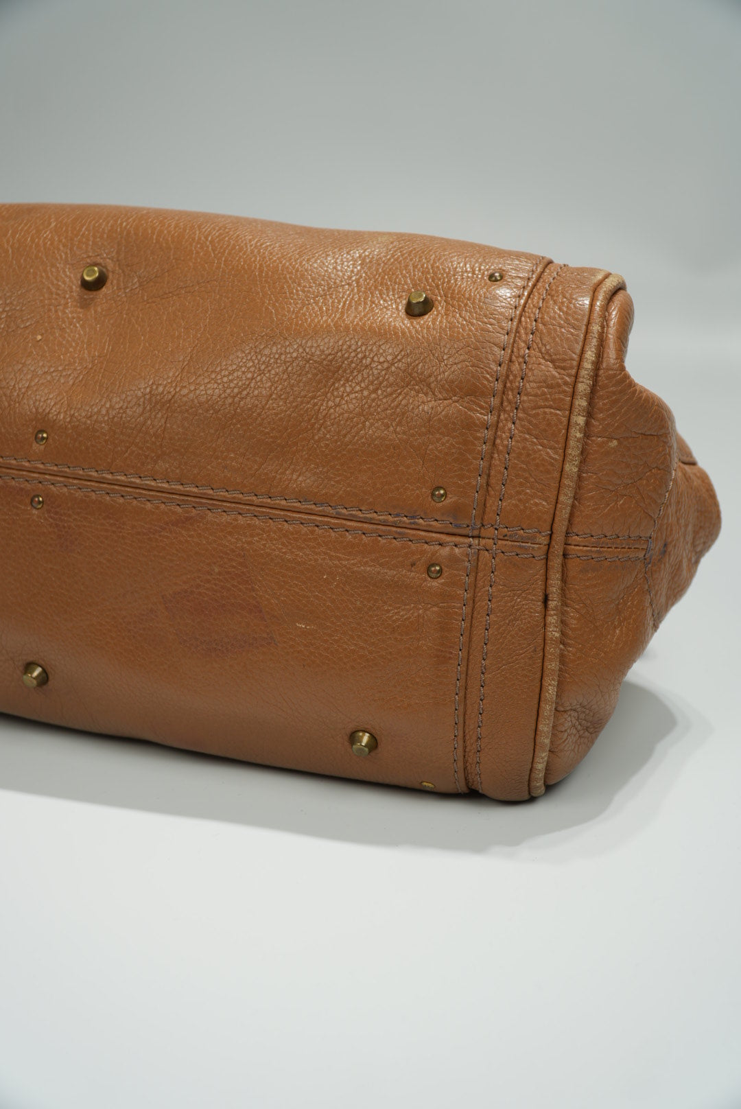 Chloe Paddington Shoulder Bag Leather Brown Gold