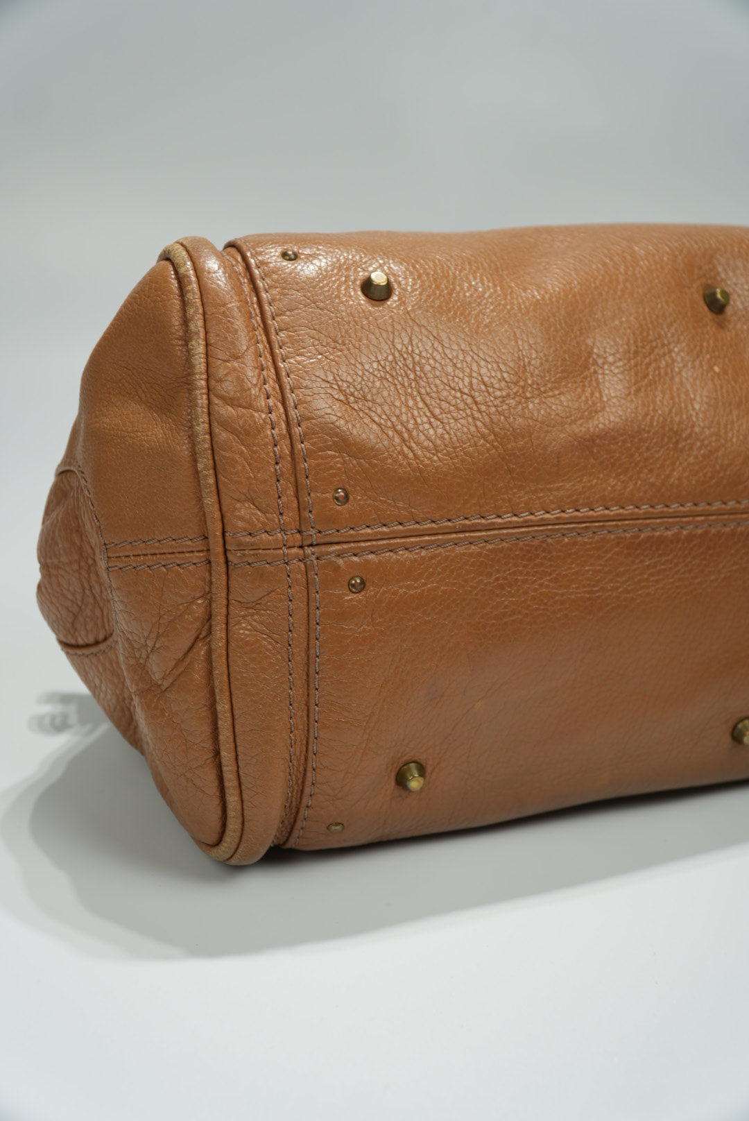 Chloe Paddington Shoulder Bag Leather Brown Gold