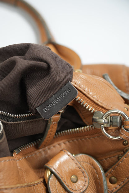 Chloe Paddington Shoulder Bag Leather Brown Gold