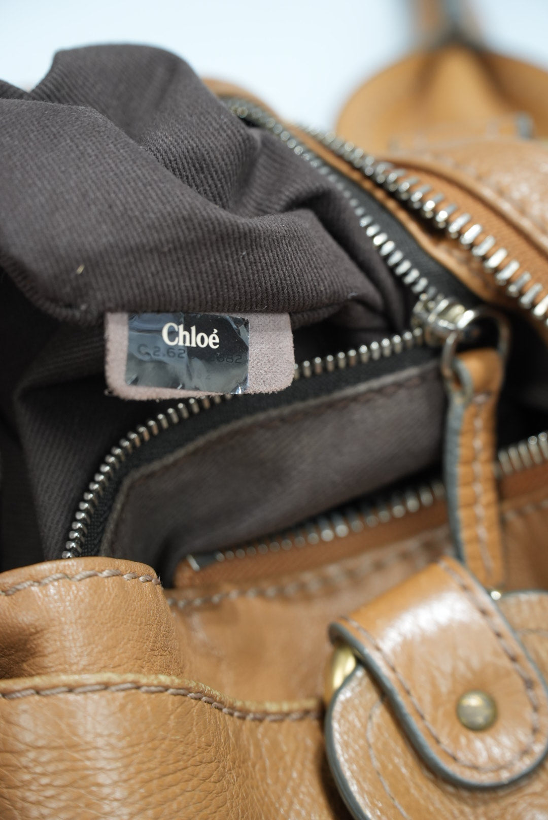 Chloe Paddington Shoulder Bag Leather Brown Gold