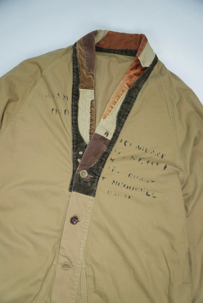 Kapital Tiger Juddbhan Corduroy Trimmed Printed Twill Shirt