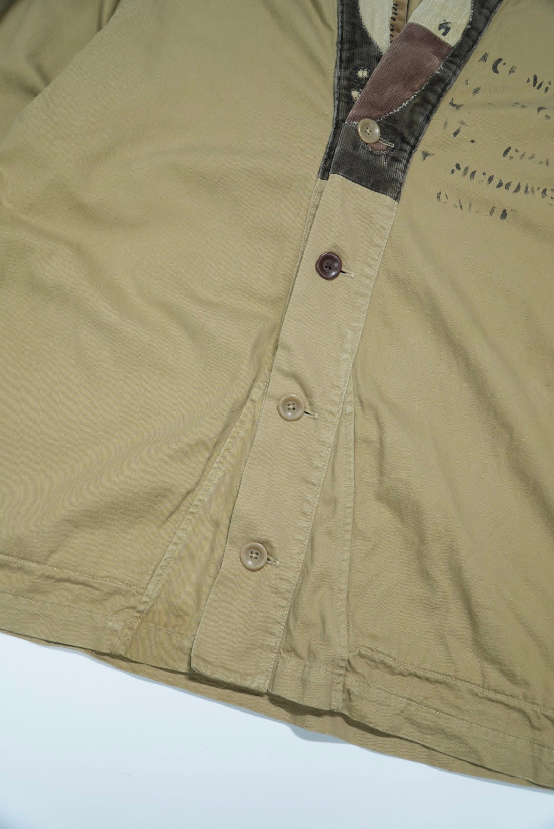 Kapital Tiger Juddbhan Corduroy Trimmed Printed Twill Shirt