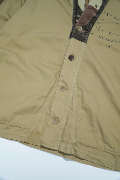 Kapital Tiger Juddbhan Corduroy Trimmed Printed Twill Shirt