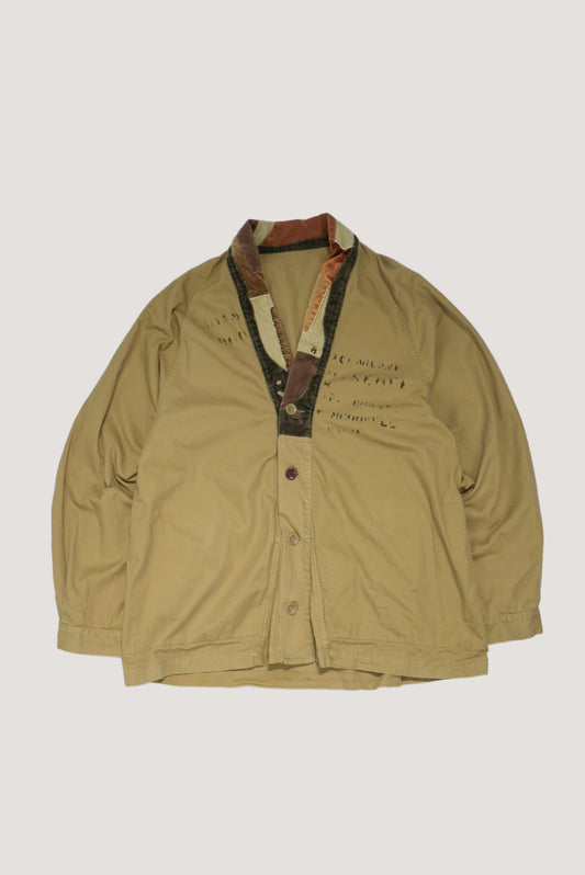 Kapital Tiger Juddbhan Corduroy Trimmed Printed Twill Shirt