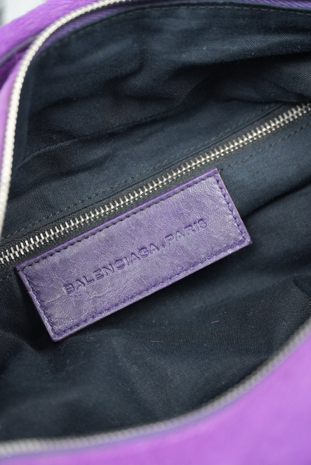 Balenciaga Violet/Ink Pony Hair Giant 12 Silver City Bag