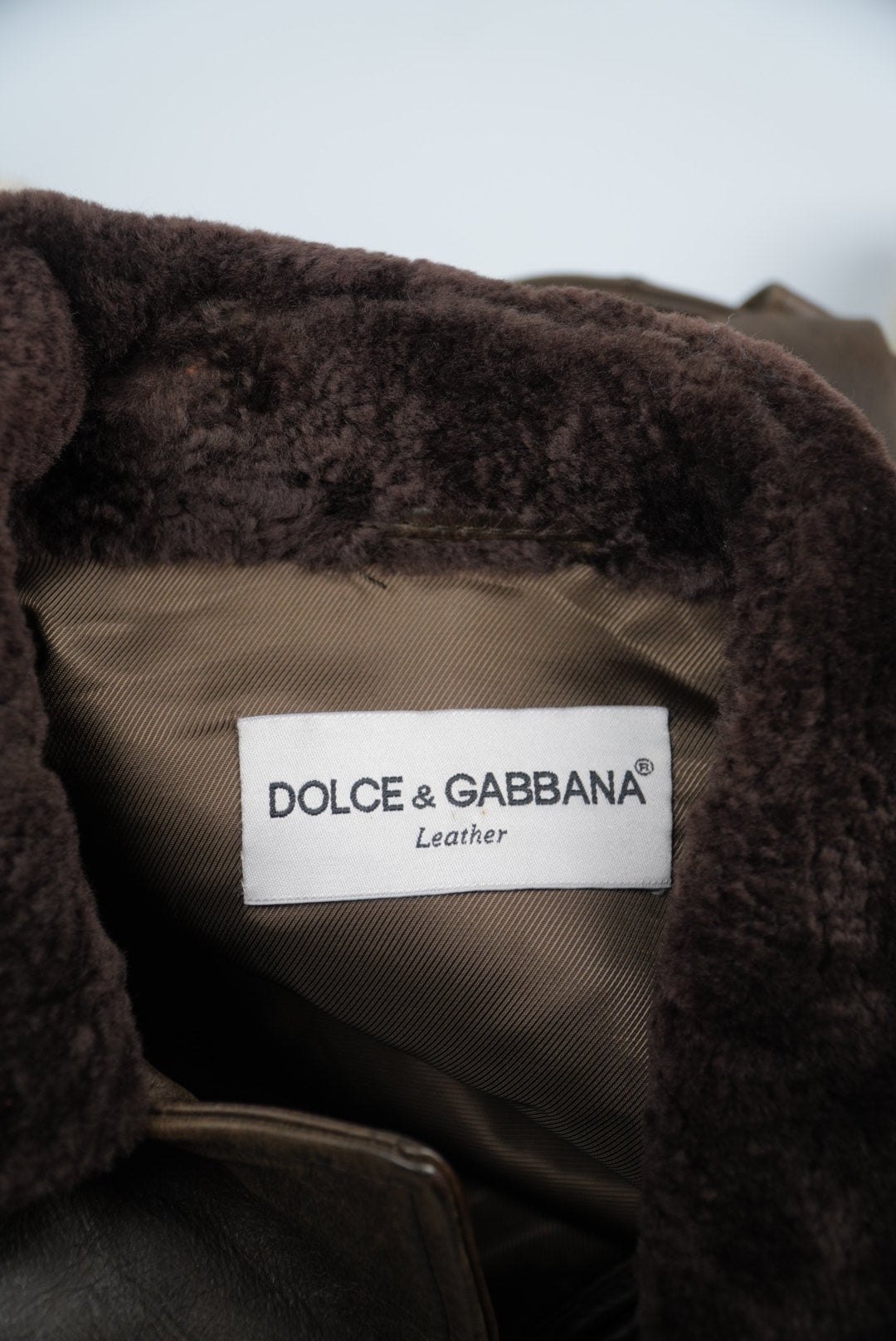 Dolce & Gabbana 90’s Leather Shearling Fur Aviator Jacket