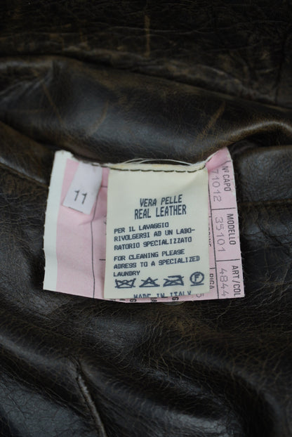 Dolce & Gabbana 90’s Leather Shearling Fur Aviator Jacket