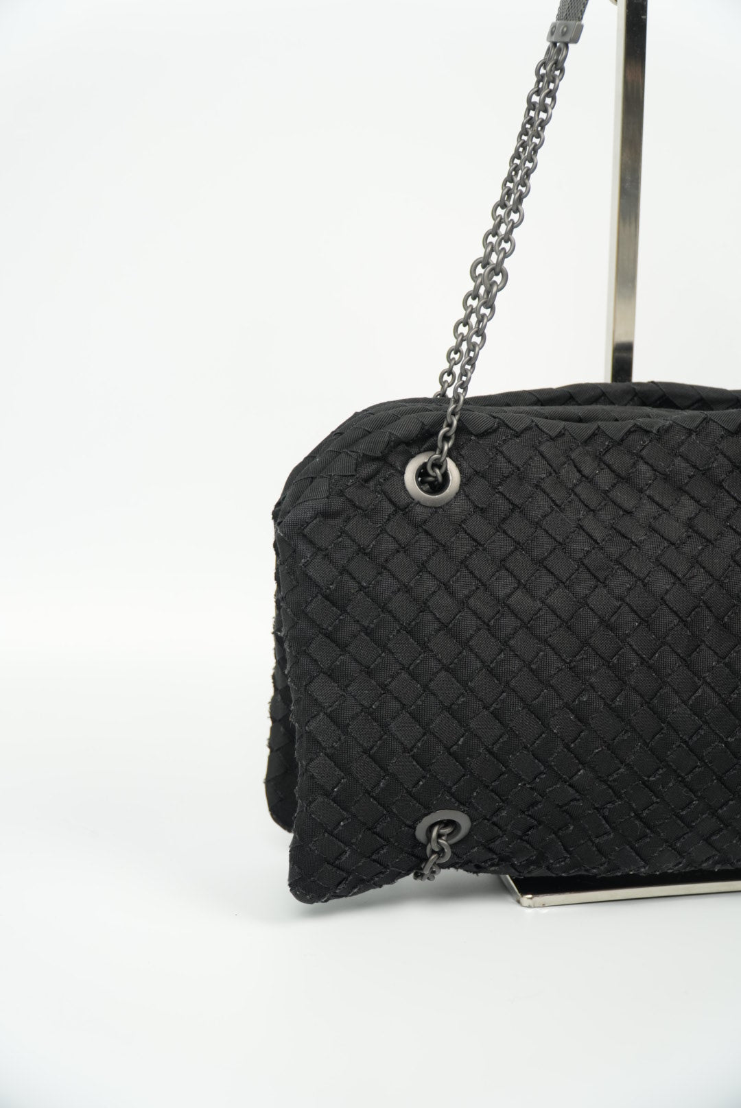 Bottega Veneta Nero Intrecciato Grosgrain Duo Bag
