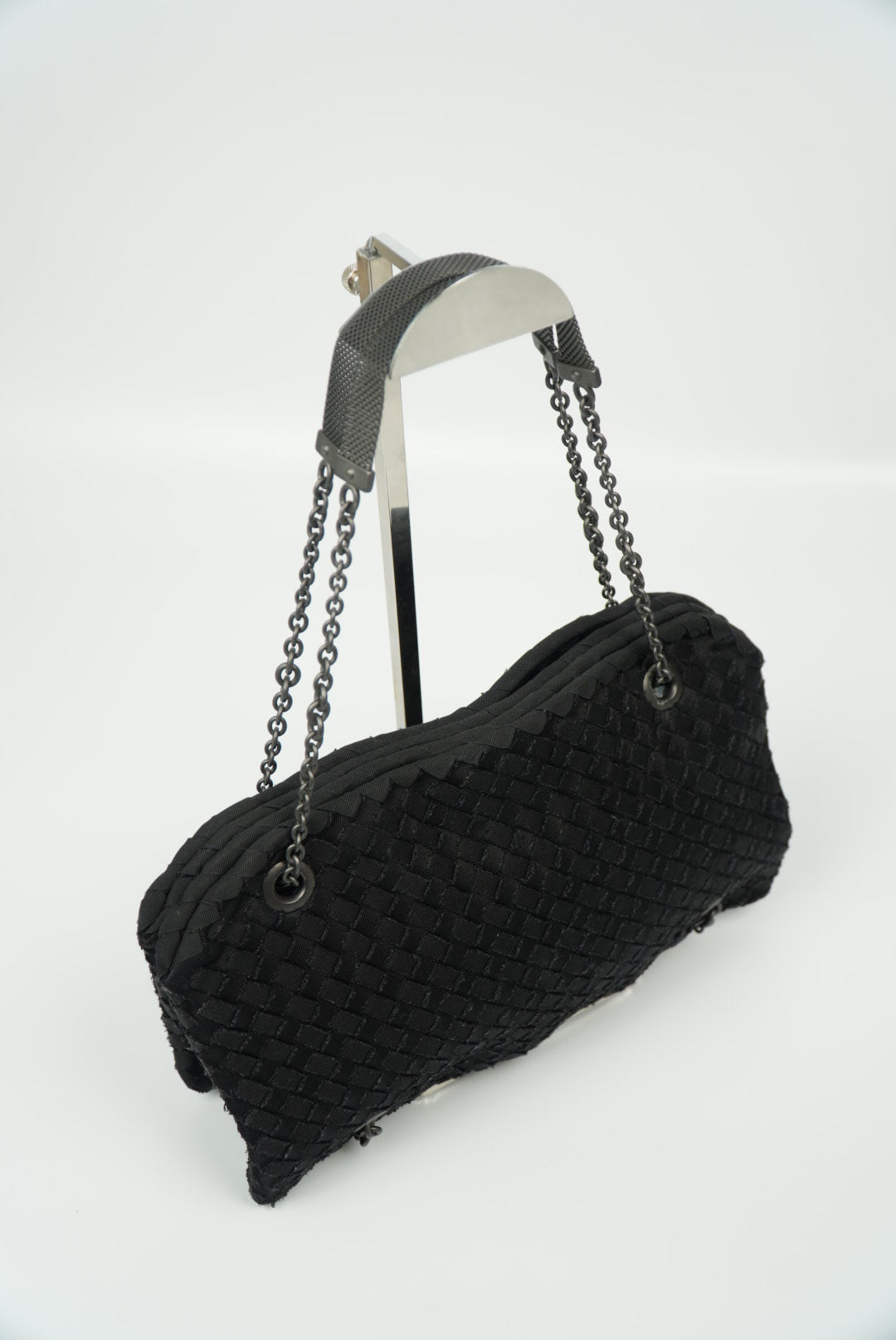 Bottega Veneta Nero Intrecciato Grosgrain Duo Bag