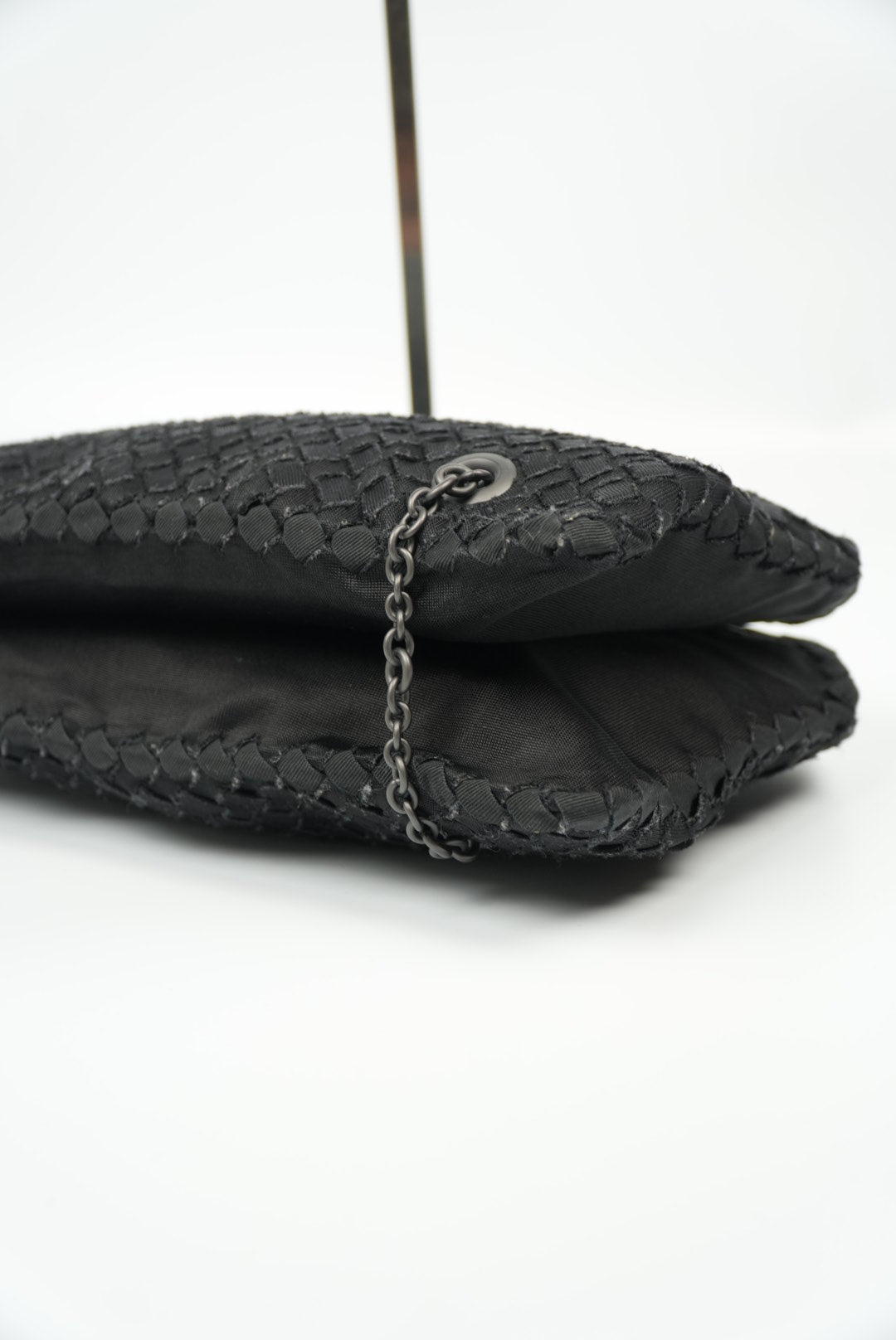Bottega Veneta Nero Intrecciato Grosgrain Duo Bag