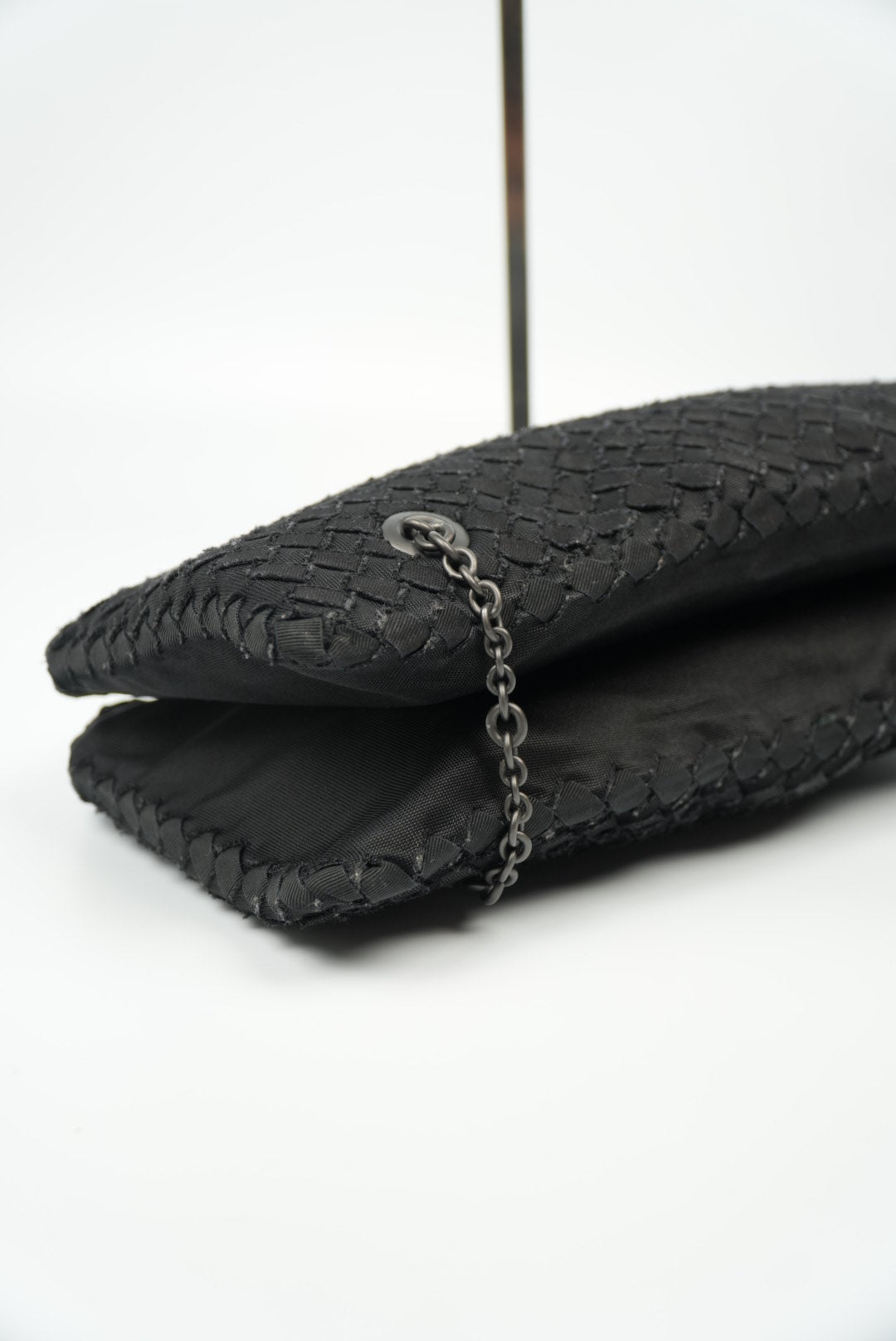 Bottega Veneta Nero Intrecciato Grosgrain Duo Bag
