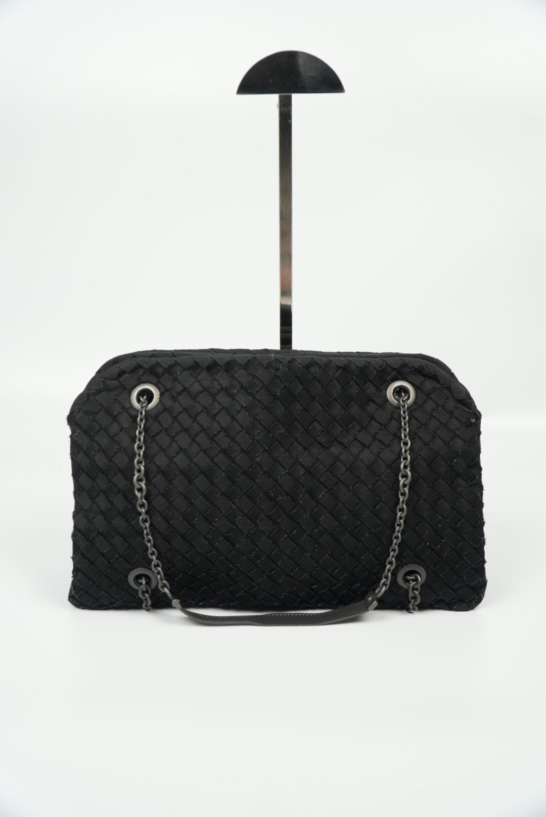 Bottega Veneta Nero Intrecciato Grosgrain Duo Bag