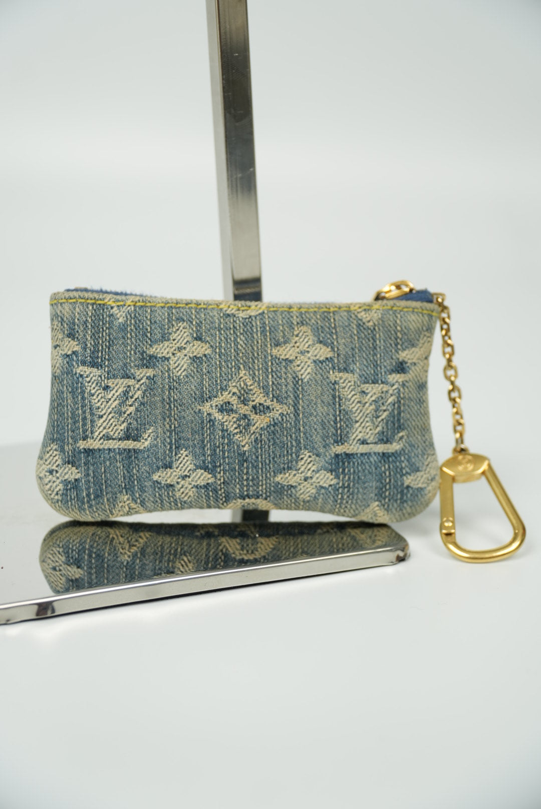 Louis Vuitton Monogram Denim Pochette Cles Coin Purse