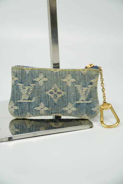 Louis Vuitton Monogram Denim Pochette Cles Coin Purse