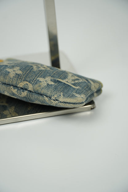 Louis Vuitton Monogram Denim Pochette Cles Coin Purse
