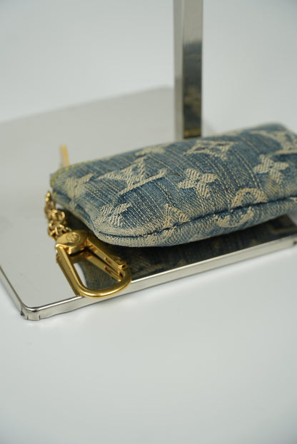 Louis Vuitton Monogram Denim Pochette Cles Coin Purse