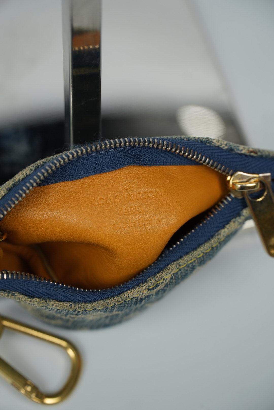 Louis Vuitton Monogram Denim Pochette Cles Coin Purse