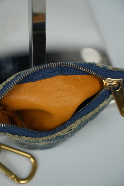 Louis Vuitton Monogram Denim Pochette Cles Coin Purse