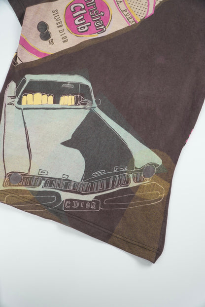 Rare Christian Dior 2000S Brown Taxi Alcohol T-Shirt