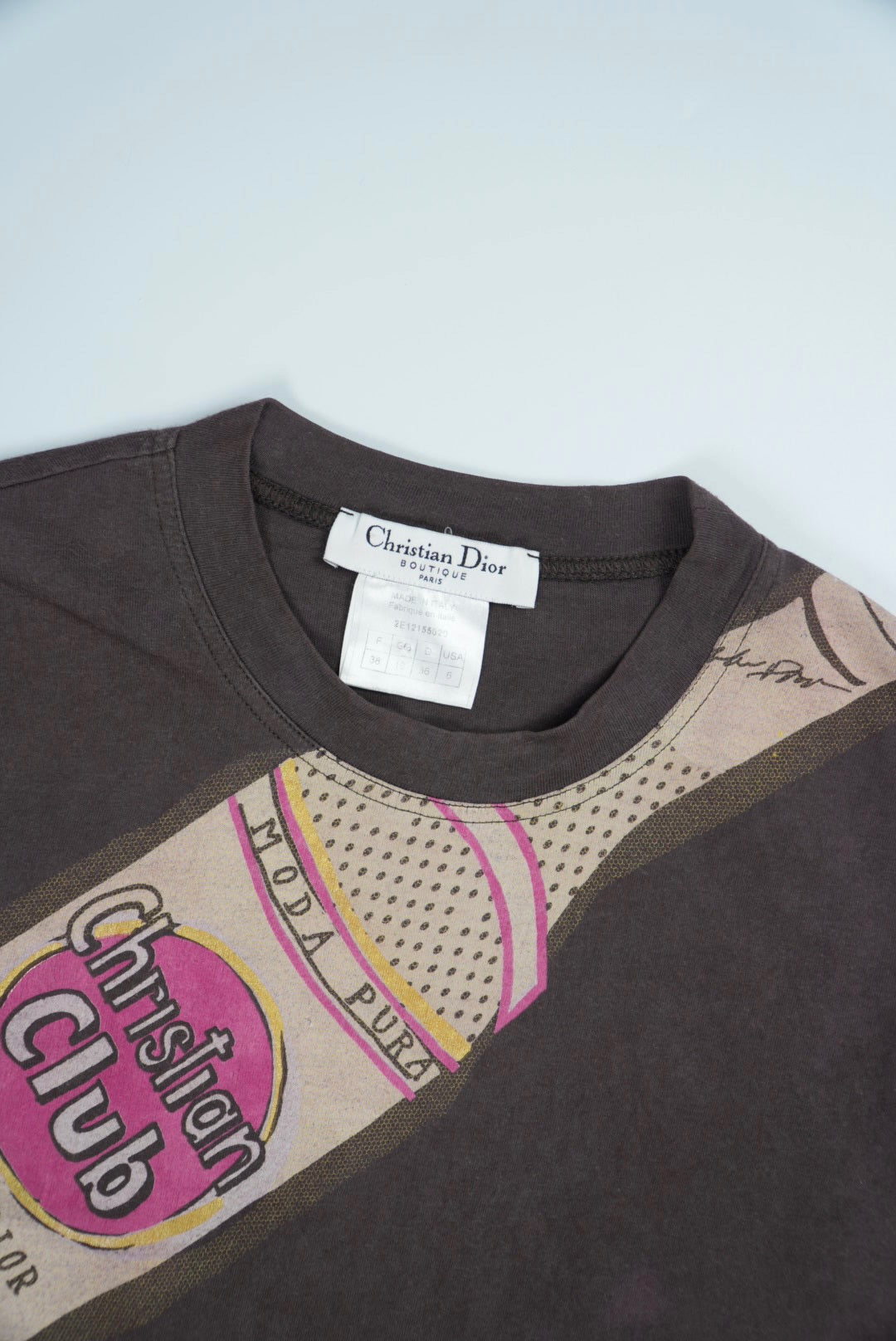 Rare Christian Dior 2000S Brown Taxi Alcohol T-Shirt