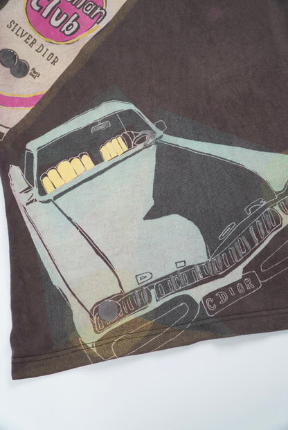 Rare Christian Dior 2000S Brown Taxi Alcohol T-Shirt