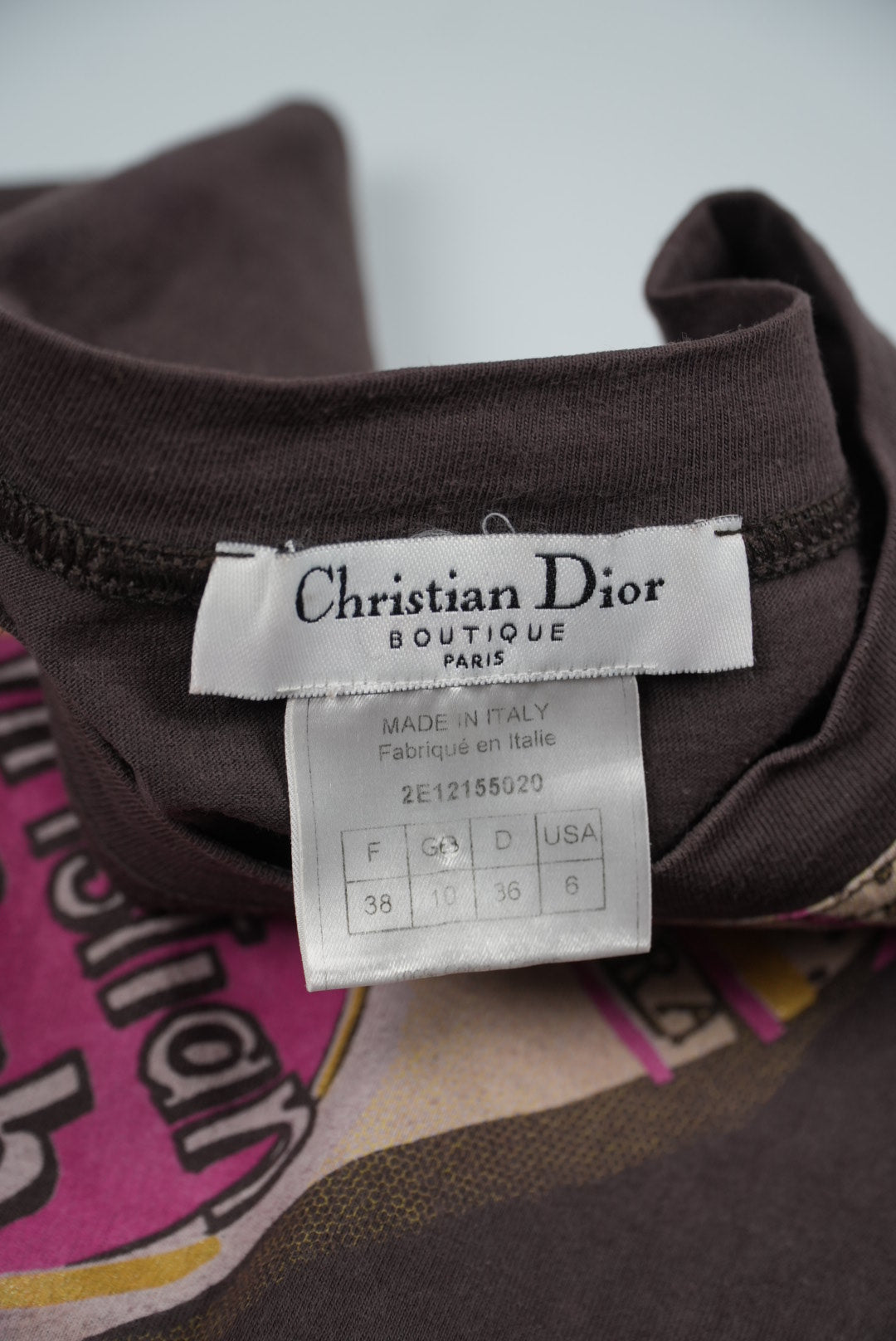 Rare Christian Dior 2000S Brown Taxi Alcohol T-Shirt