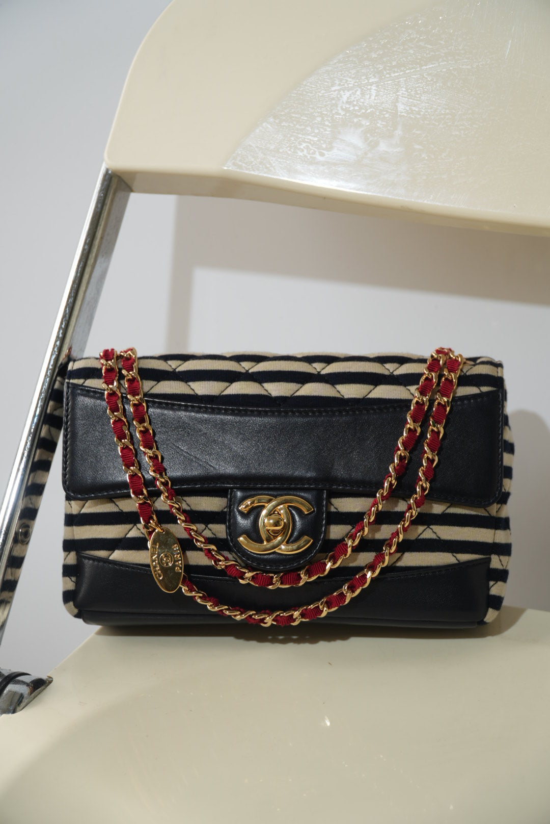 2014 Chanel Jersey Quilted Small Coco Sailor Flap bag