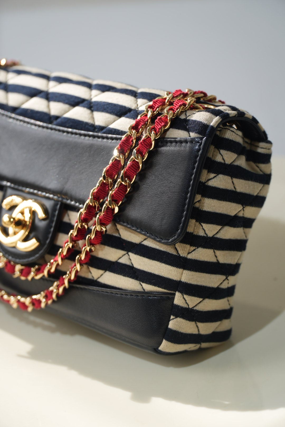 2014 Chanel Jersey Quilted Small Coco Sailor Flap bag